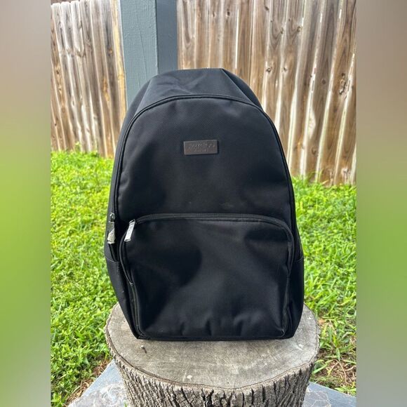 JIMMY CHOO Parfums Black Bag Backpack NEW Canvas And Faux Leather Accents - Picture 1 of 13